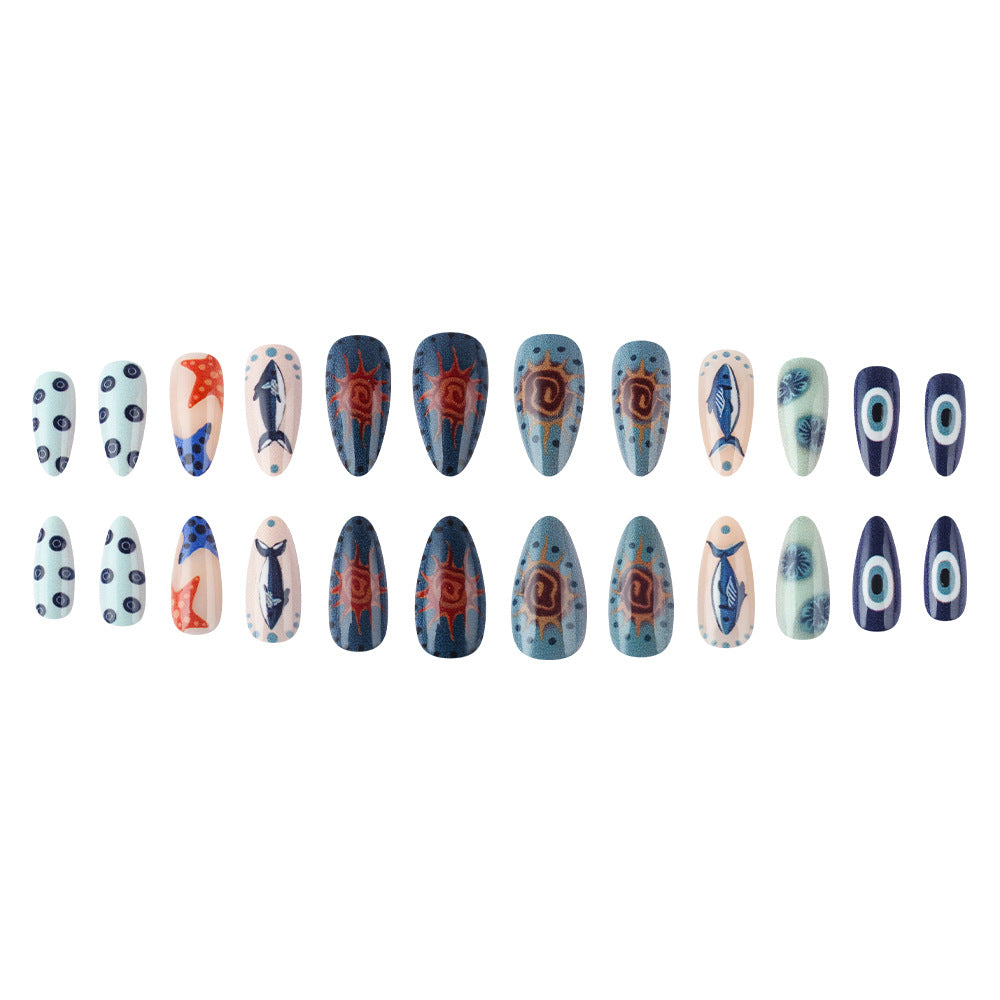 Ocean-Inspired Artistic Press-On Nails Kalsten