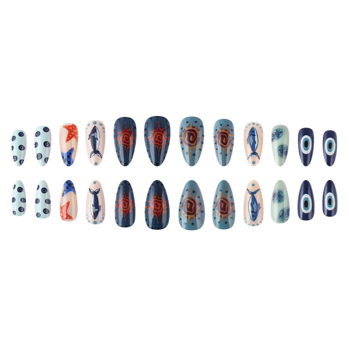 Ocean-Inspired Artistic Press-On Nails Kalsten
