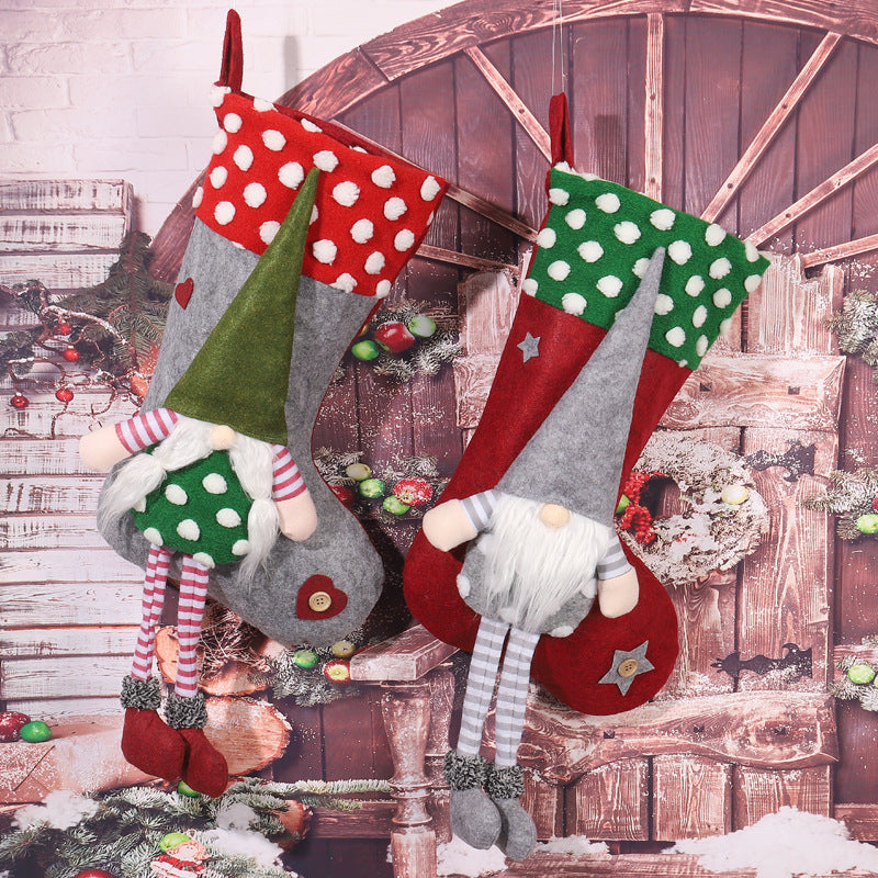 Playful Christmas stocking with gnome motif Kalsten