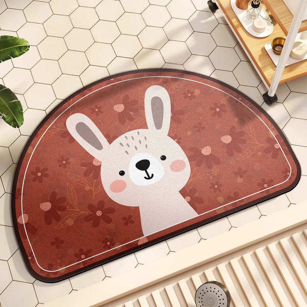 Playful Giraffe Themed Bath Mat