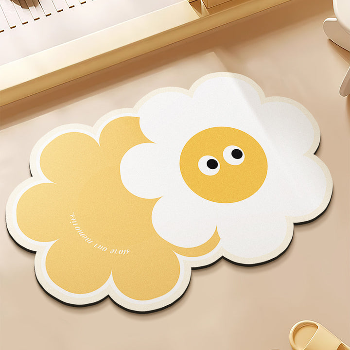 Charming Floral Themed Bath Mat