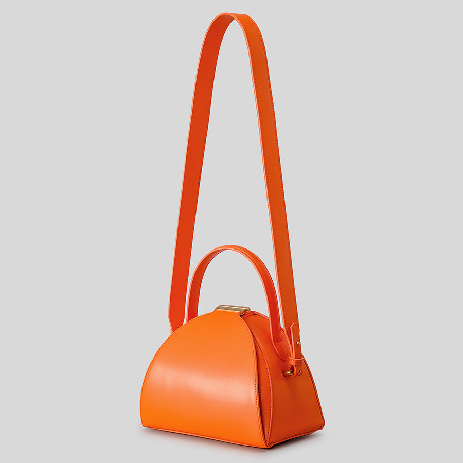 Structured Leather Satchel Bag