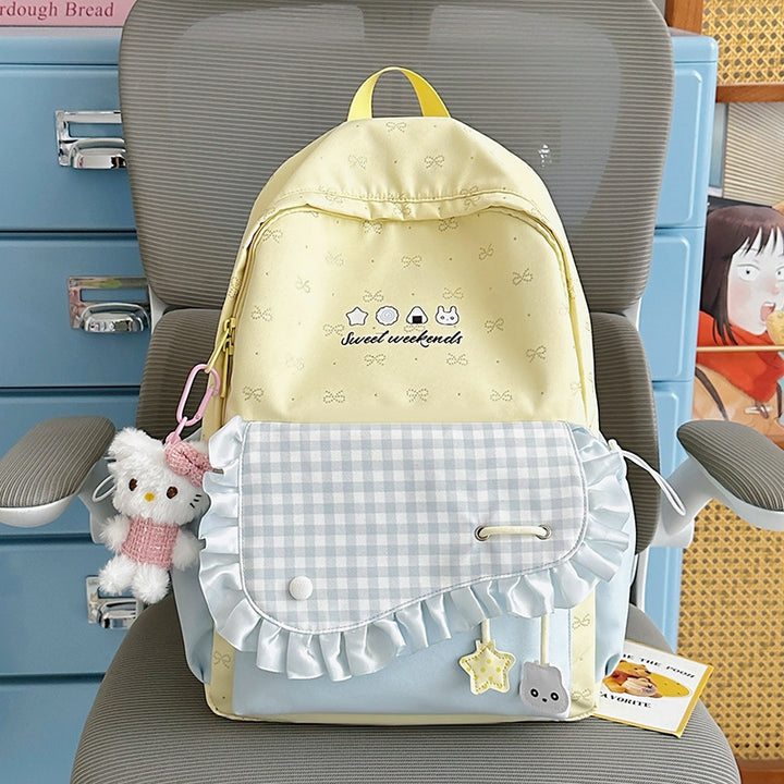 Charming Ruffled Design Backpack