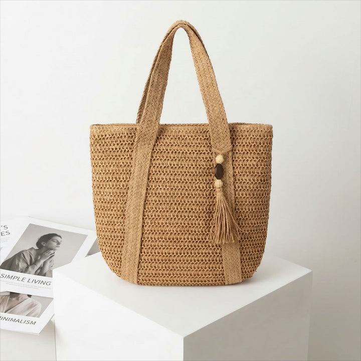 Elegant Shoulder Bag Made of Woven Straw Kalsten