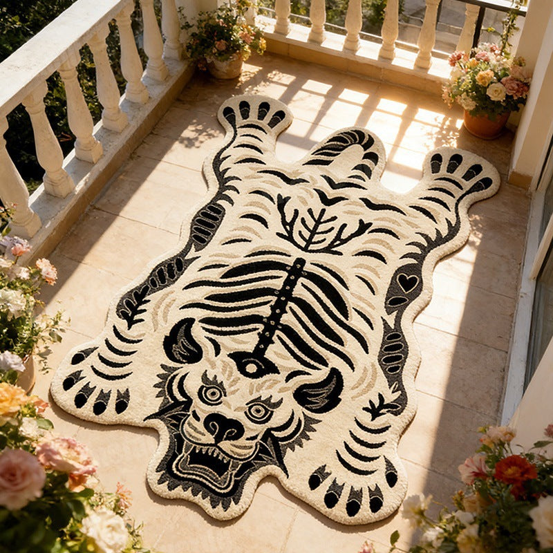 Artistic Tiger-Shaped Area Rug