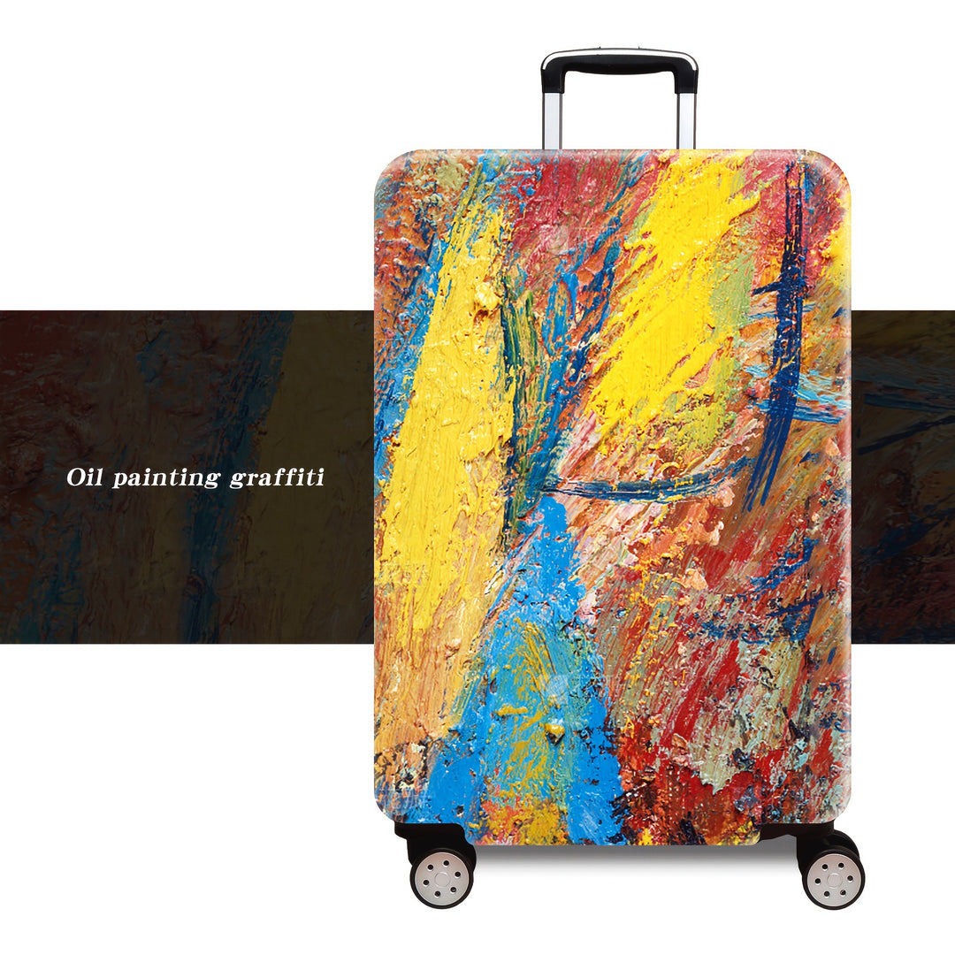 Women's hard shell suitcase with floral oil painting design Kalsten