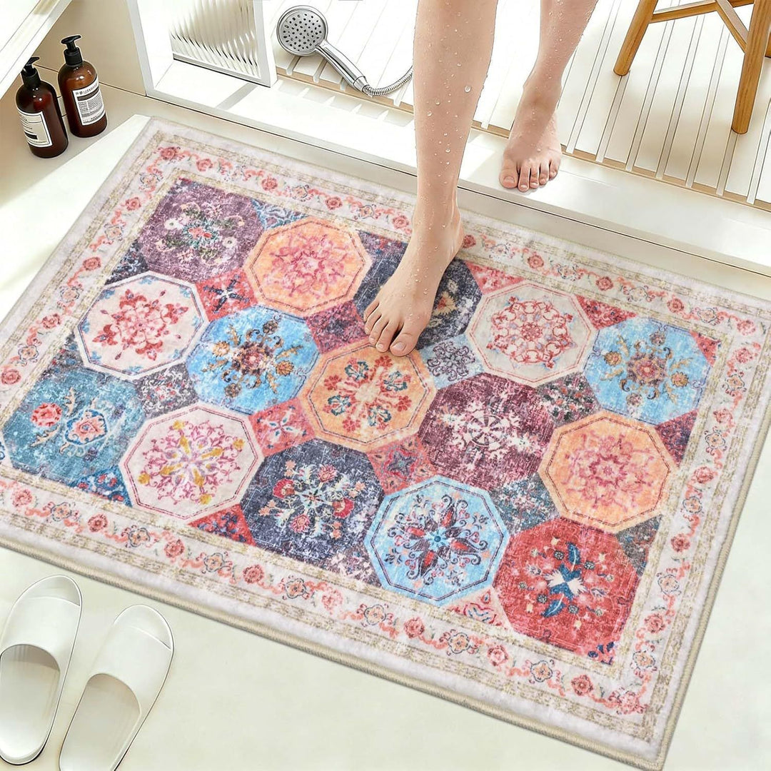 Vintage-Inspired Bathroom Mat