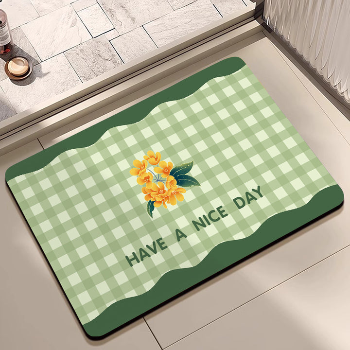 Stylish Floral Patterned Comfort Bath Mat Kalsten