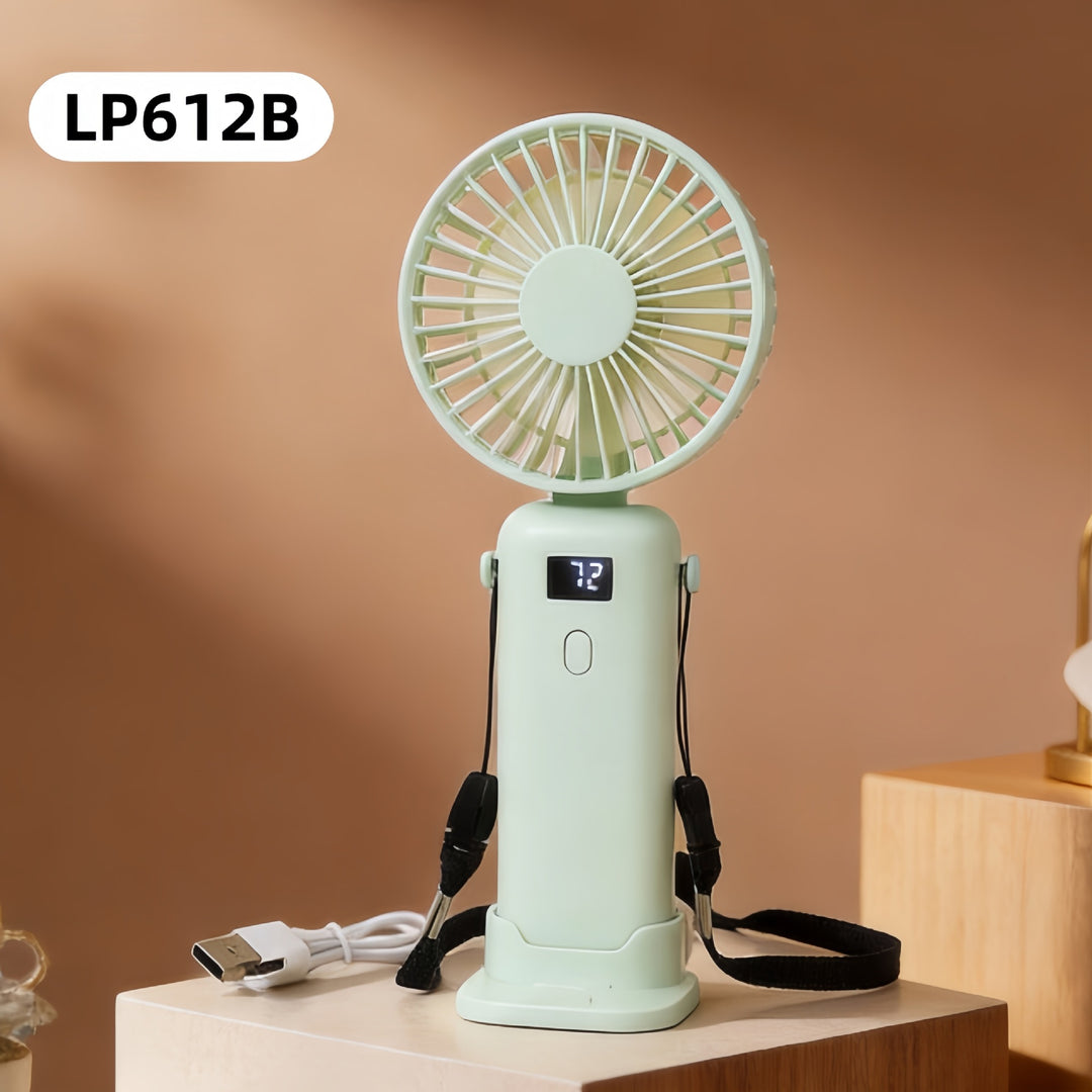 Women Portable Handheld Fan with Digital Display and USB Port Kalsten