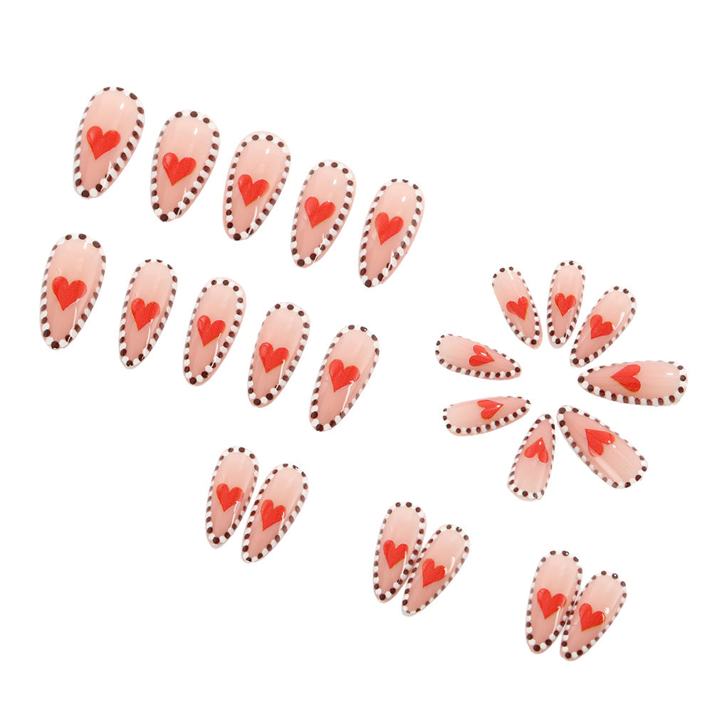 Artificial nails with heart-shaped accents Kalsten
