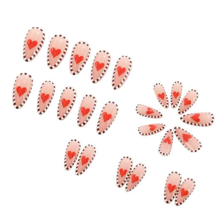Artificial nails with heart-shaped accents Kalsten
