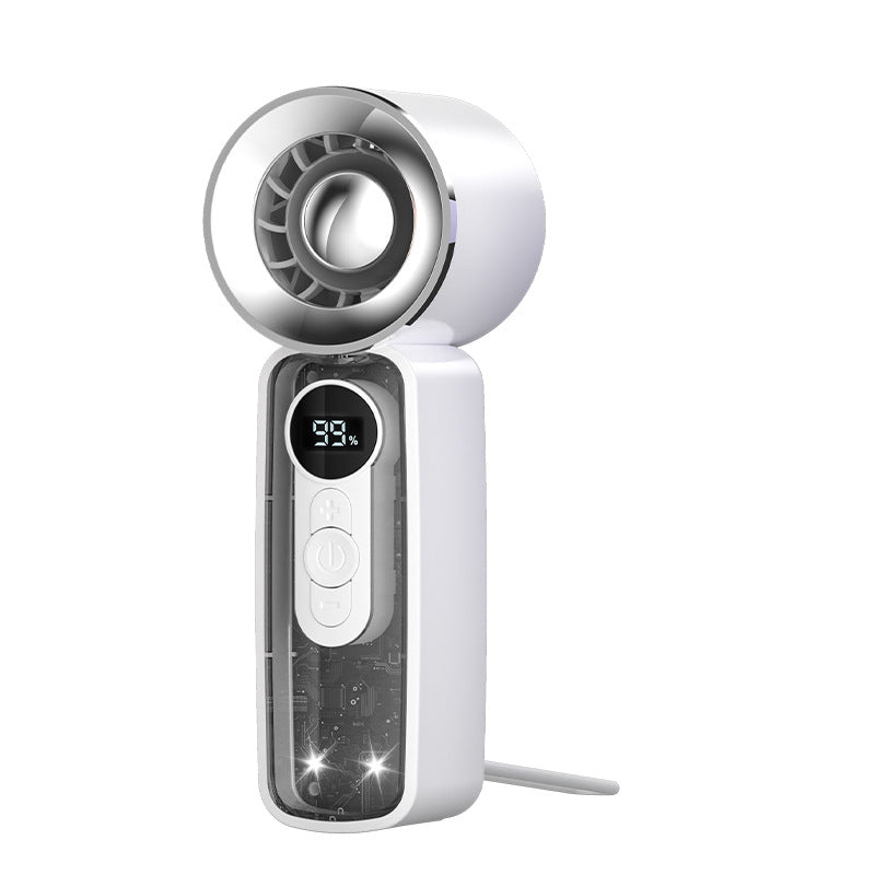 Cooling portable bladeless handheld fan with digital battery display and USB rechargeable Kalsten