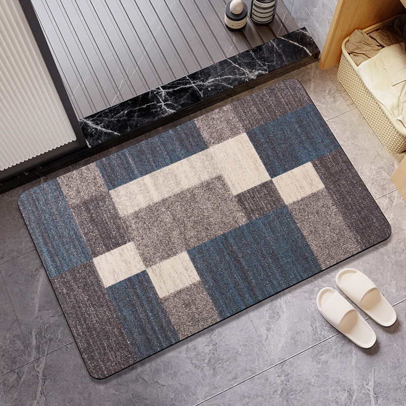 Plush Geometric Bath Mat Kalsten