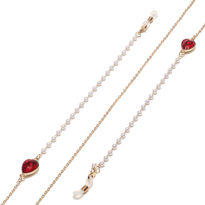 Elegant Pearl and Crystal Eyewear Chain Kalsten