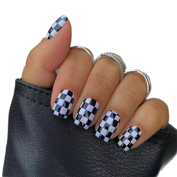 Artificial nails in modern chessboard design Kalsten