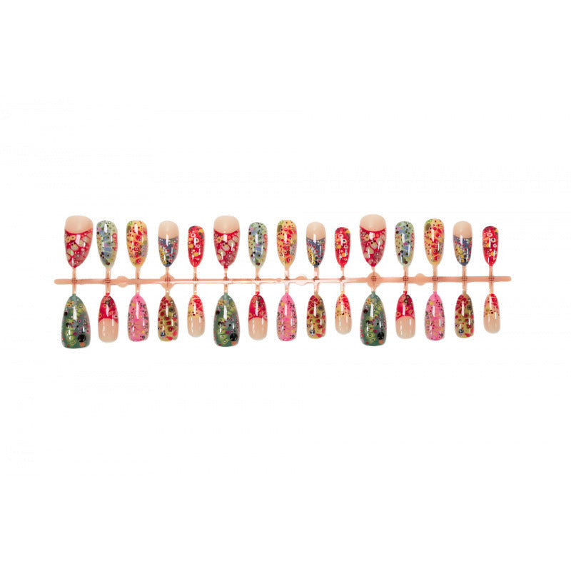 Artistic Hand-Painted Press-On Nail Art Set
