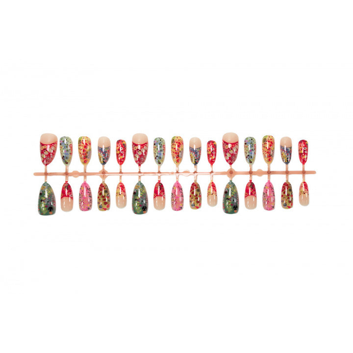 Artistic Hand-Painted Press-On Nail Art Set