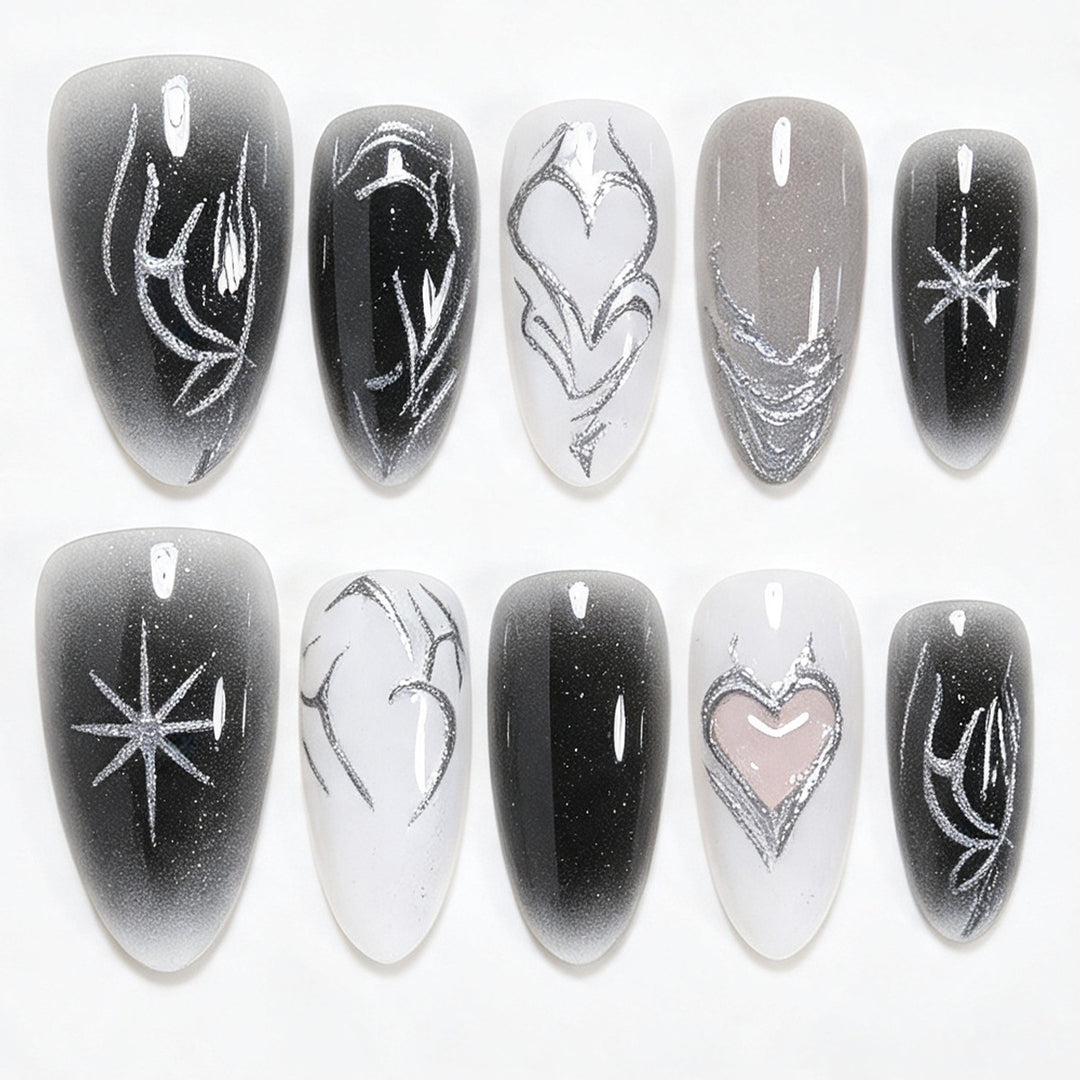Artistic Long Stiletto Nail Art Tips Kalsten