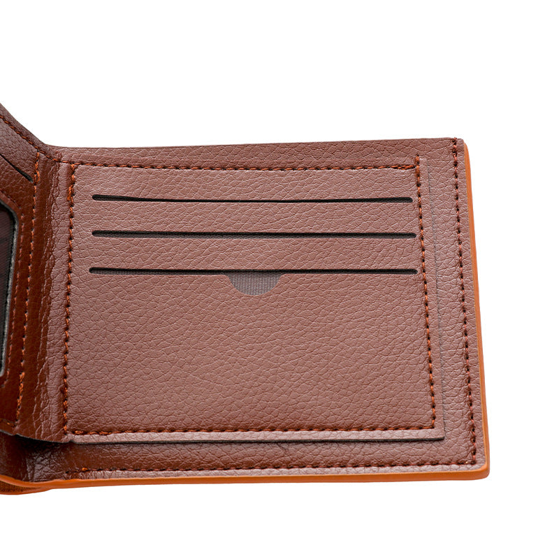 Textured Leather Folded Wallet Kalsten