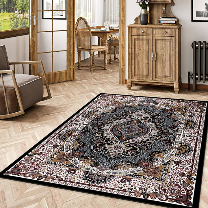 Vintage-inspired geometric rug