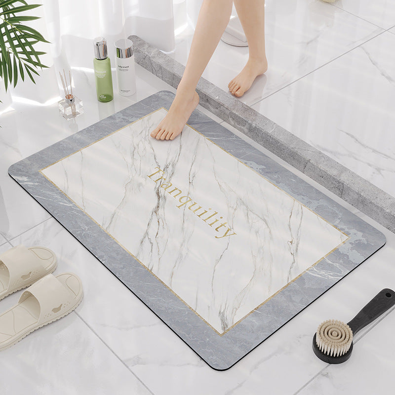 Elegant Marble Design Bathroom Mat Kalsten