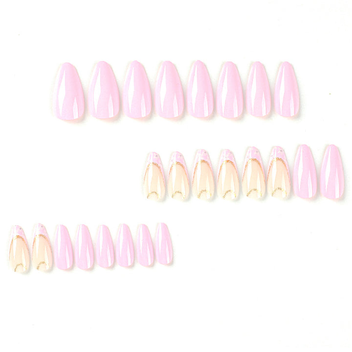 Elegant artificial nails with floral design and golden accents Kalsten