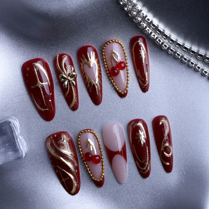 Artificial nails with elegant gold design Kalsten