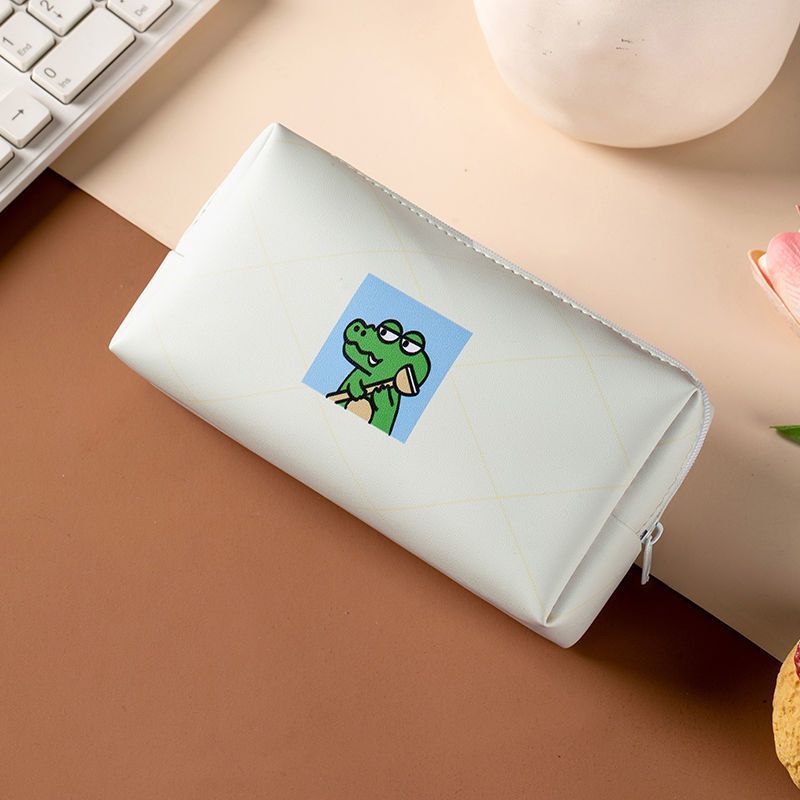 Playful Cartoon Character Zippered Pencil Case