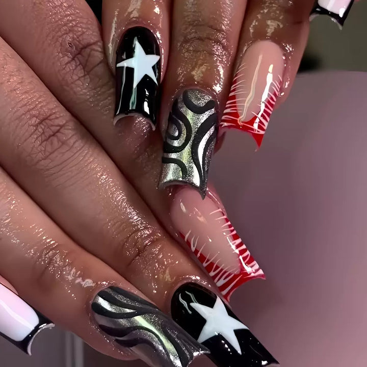 Graphic Artistic Press-On Nail Set Kalsten