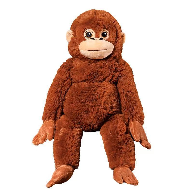 Plush Orangutan-Style Long-Limbed Sitting Cuddle Doll with Ultra-Soft Faux Fur Kalsten