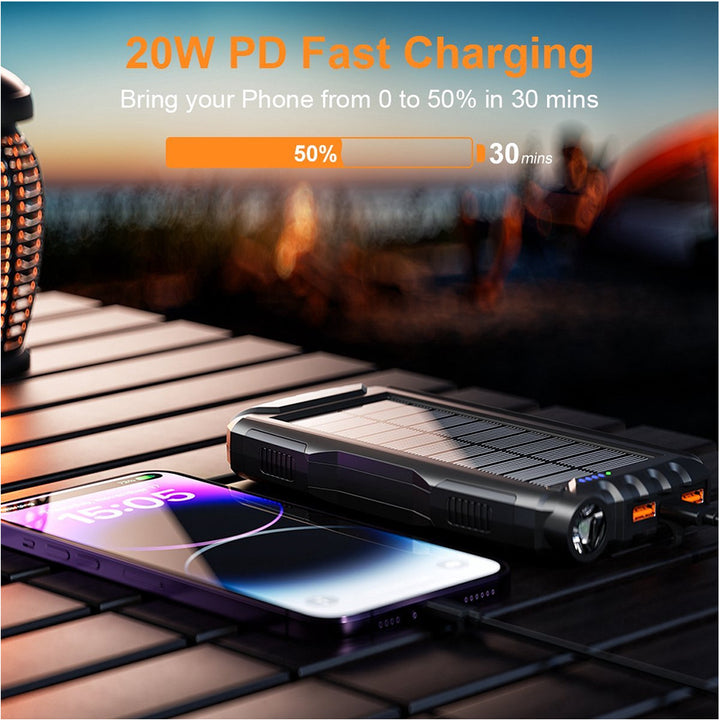 Robust Solar Power Bank with LED Flashlight Kalsten