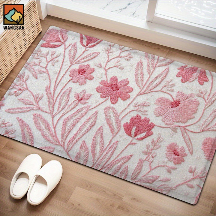Plush Floral Bath Mat