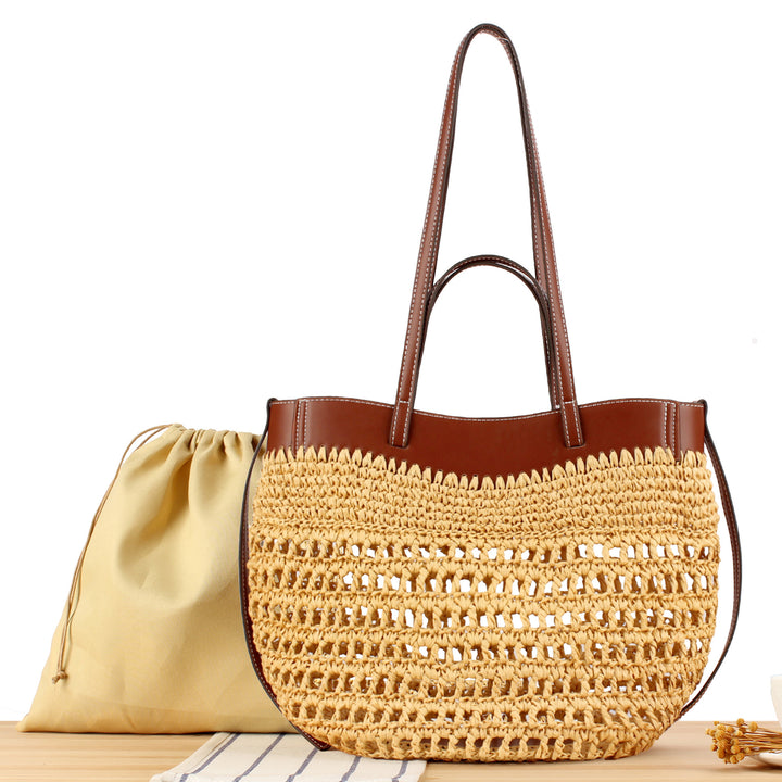Handbag with Fine Weave and High-Quality Leather Accents Kalsten