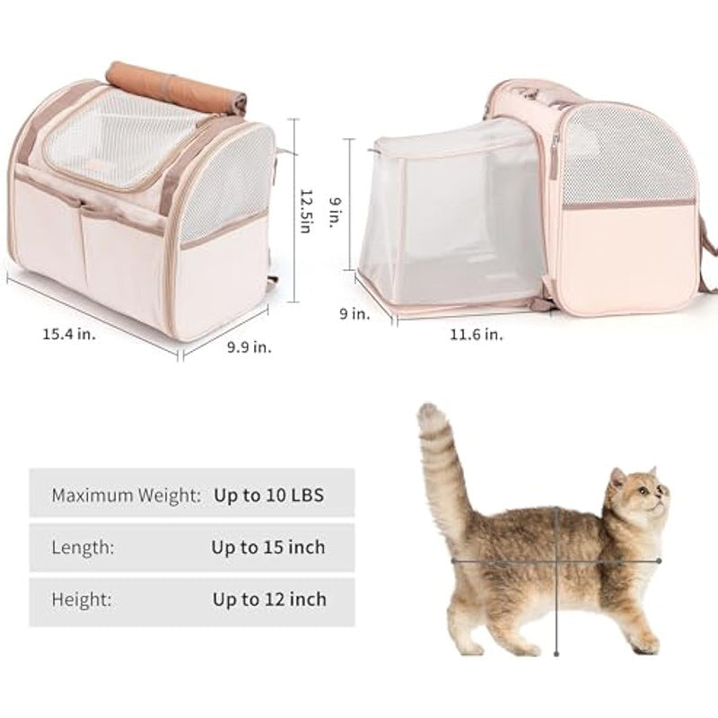 Pet Backpack with Ergonomic Carrying System and Breathable Mesh Inserts Kalsten