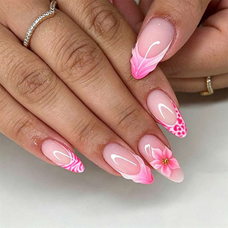 Nail Art Set with Floral Design and Glitter Details Kalsten