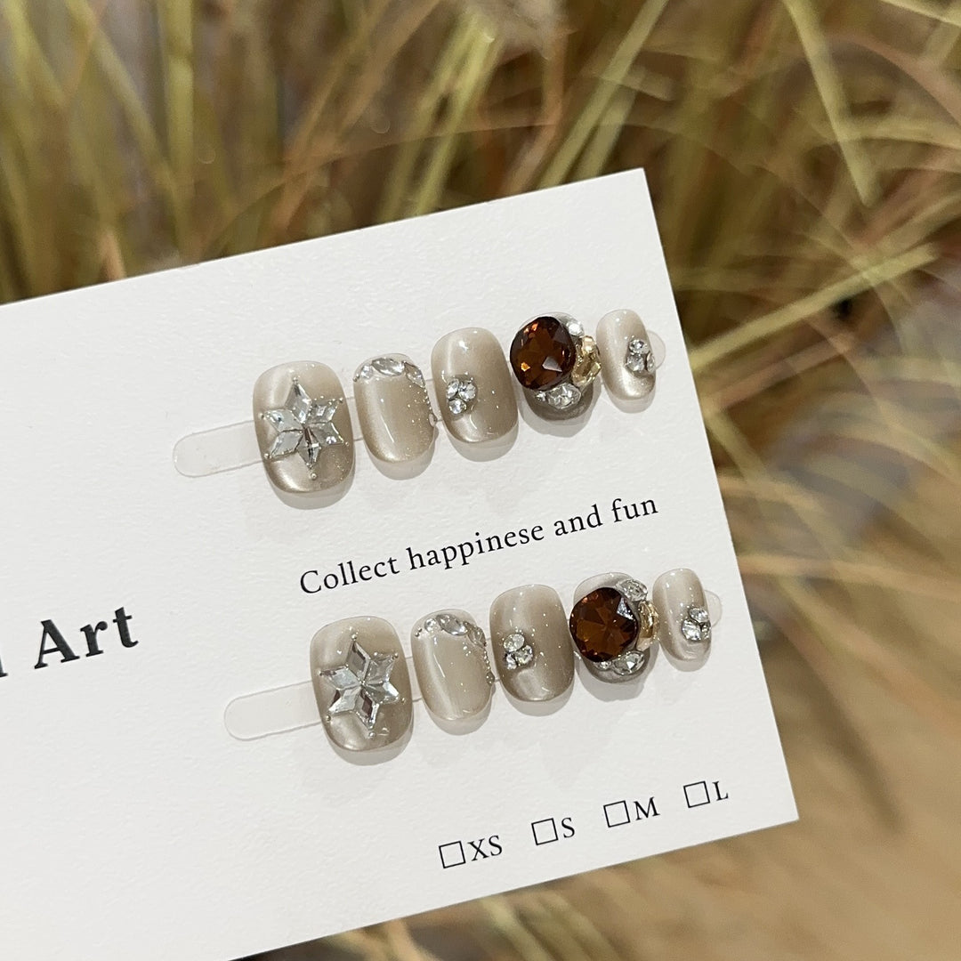 Decorative Rhinestone Press-On Nail Art