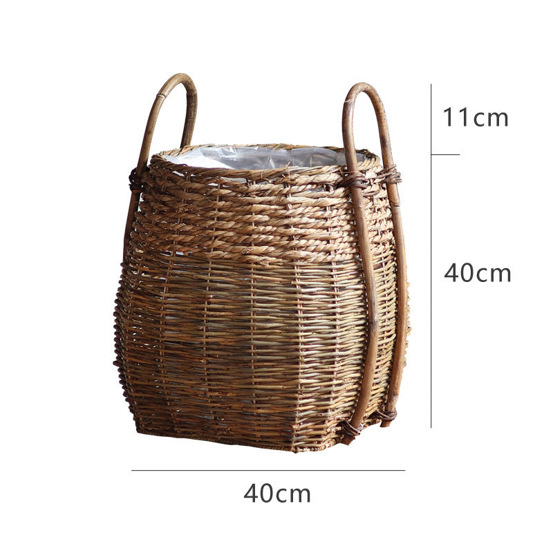 Braided storage basket with practical handles Kalsten