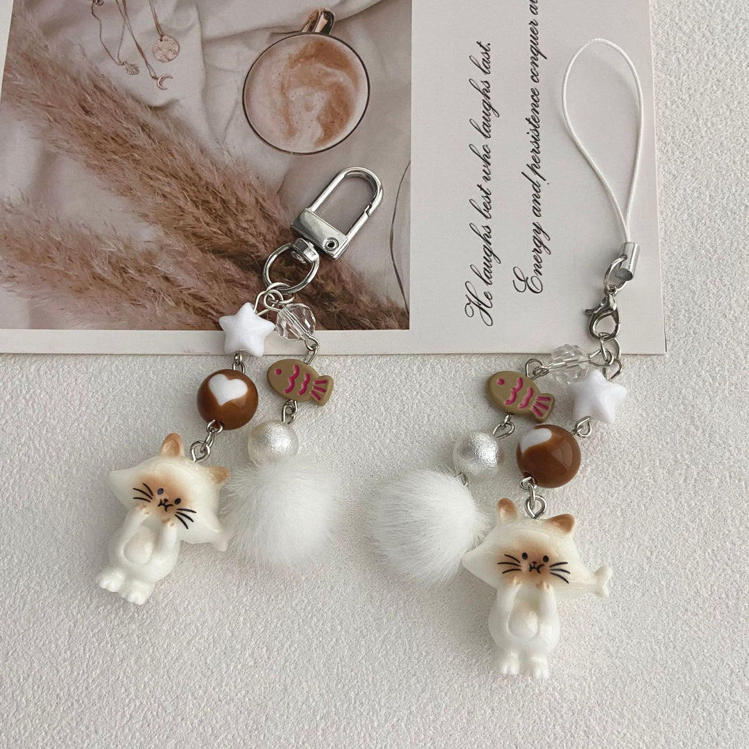 Cat-Themed Charm Keychain Kalsten