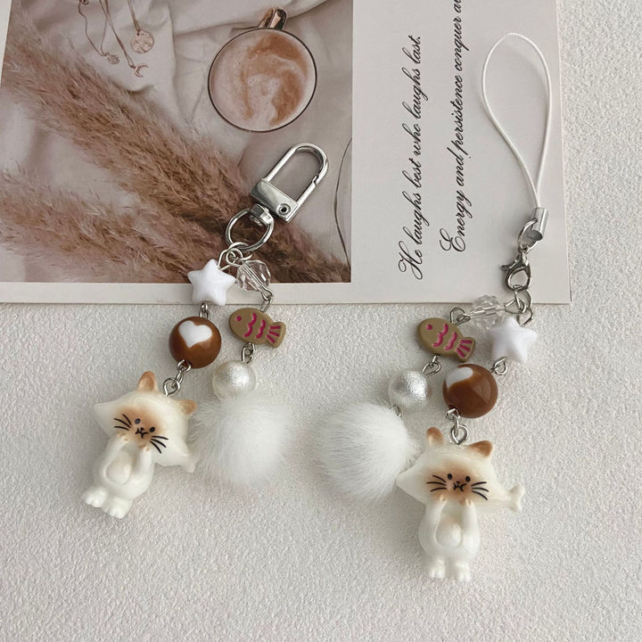 Cat-Themed Charm Keychain Kalsten