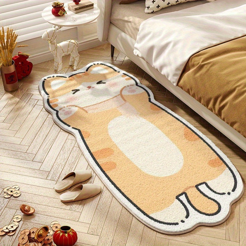 Cute Cat-Shaped Plush Area Rug