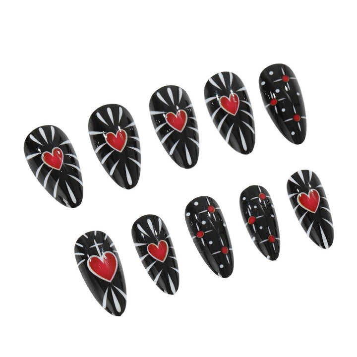 Creative heart design press-on nails Kalsten