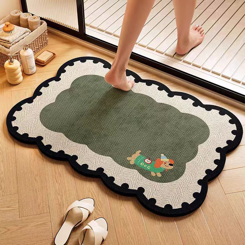 Cloud-Shaped Pet-Themed Bath Mat