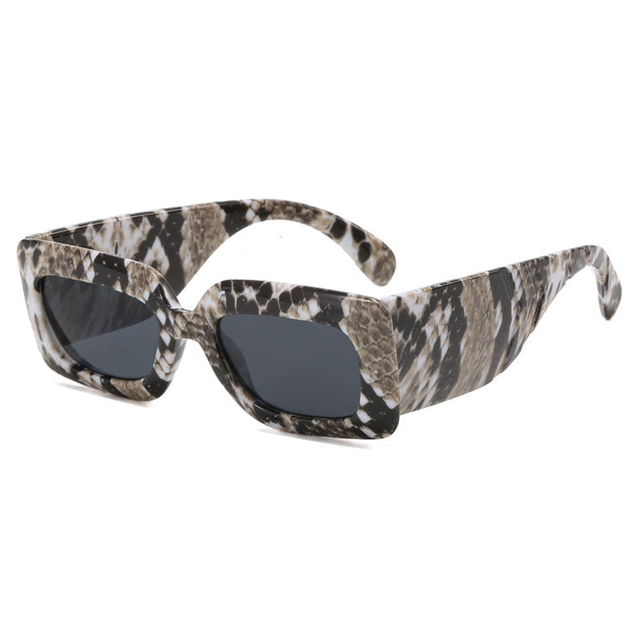 Women oversized sunglasses in fashionable snake leather look Kalsten