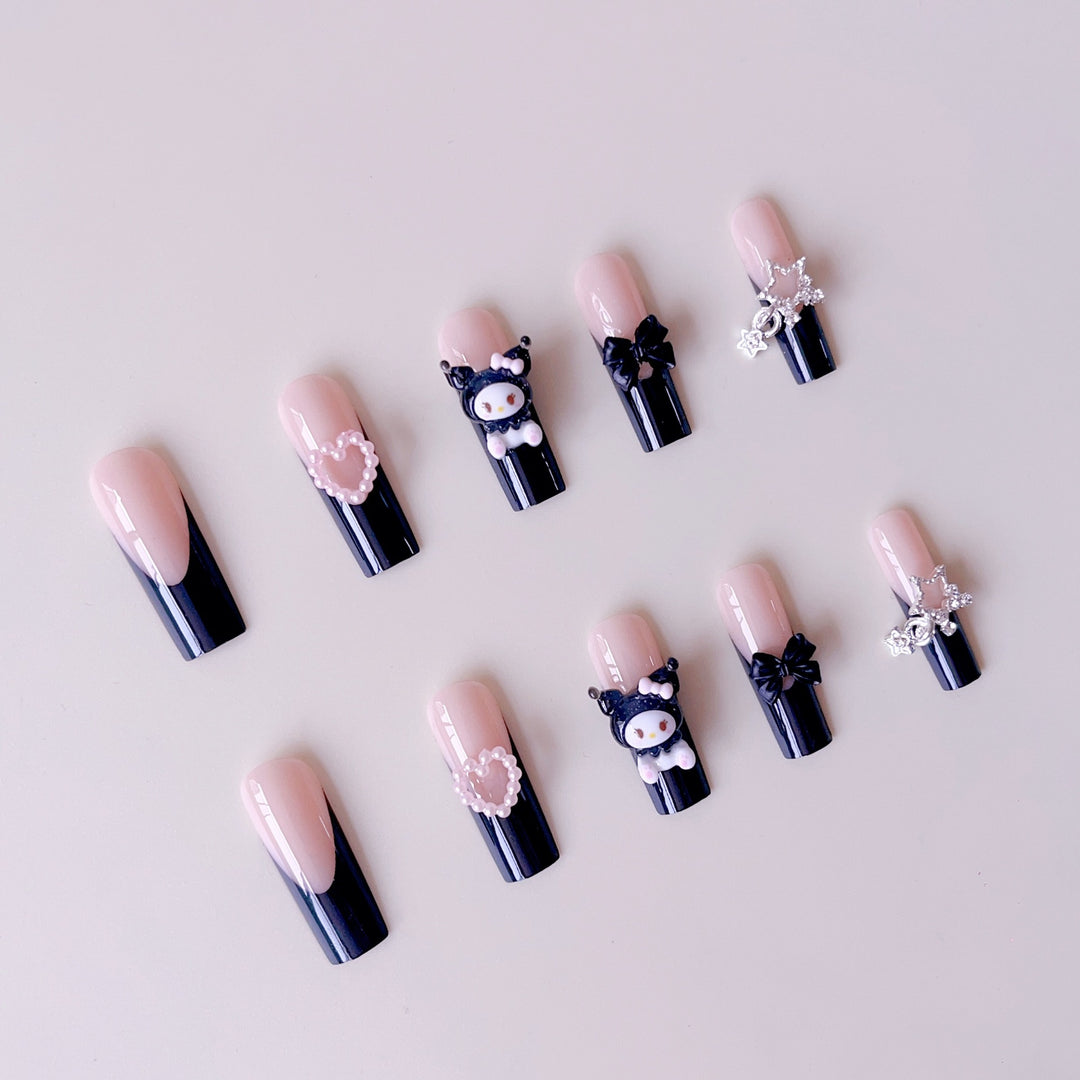 Artificial nail set with playful 3D designs Kalsten