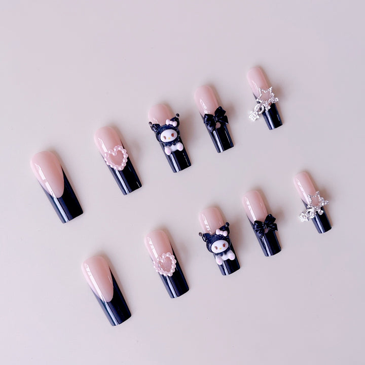 Artificial nail set with playful 3D designs Kalsten