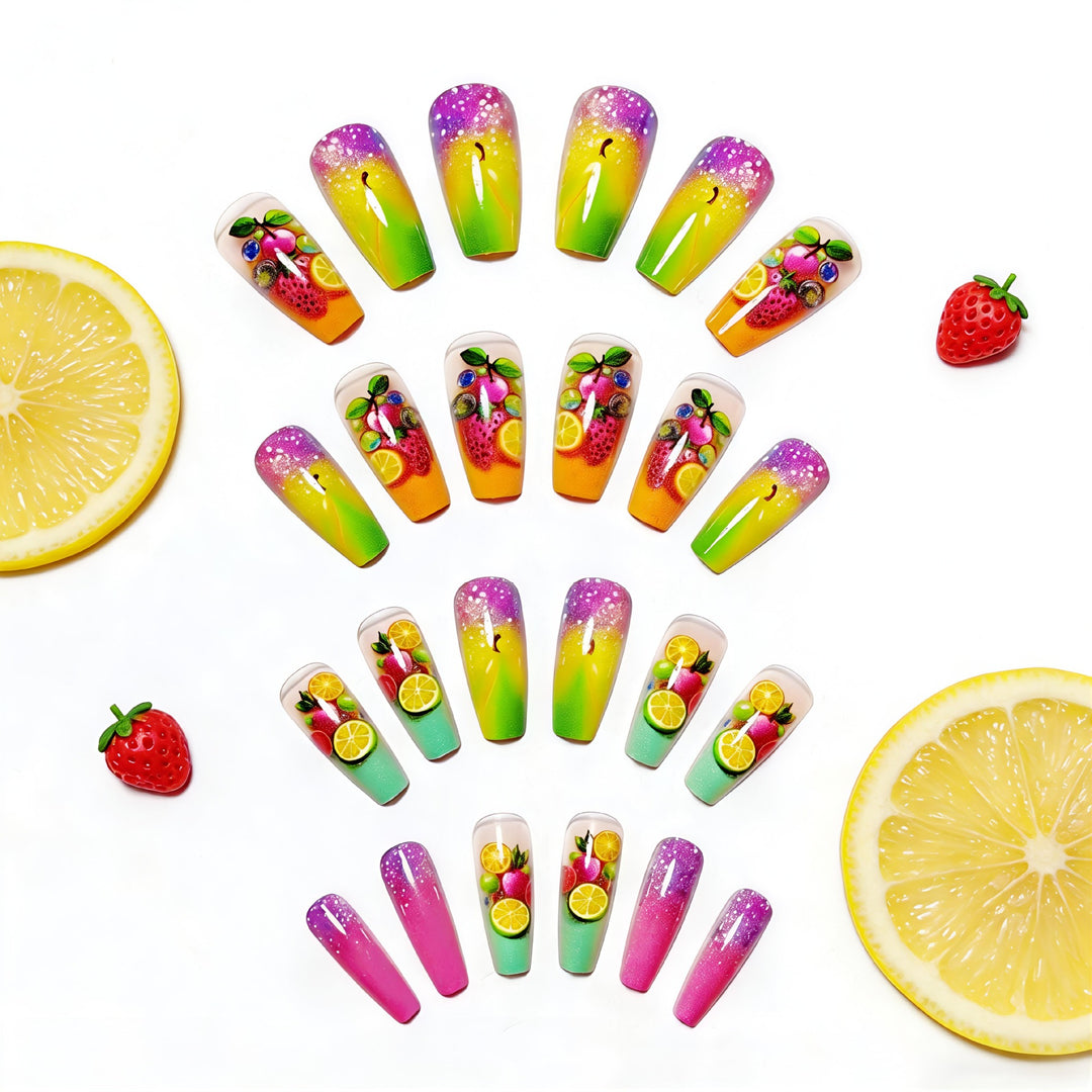 Creative nail art with fruity 3D design Kalsten