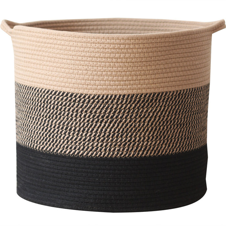Stylish storage bucket made of woven natural material Kalsten