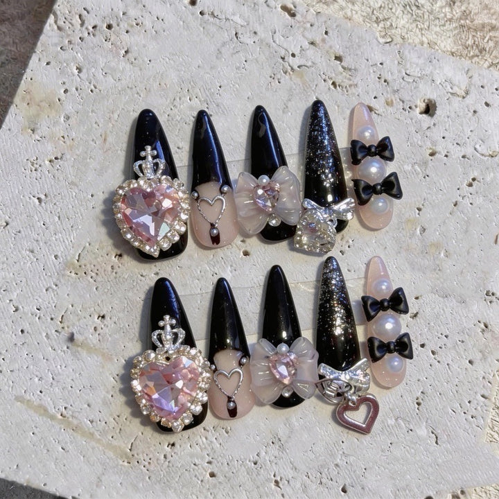 Decorative Rhinestone Press-On Nail Set