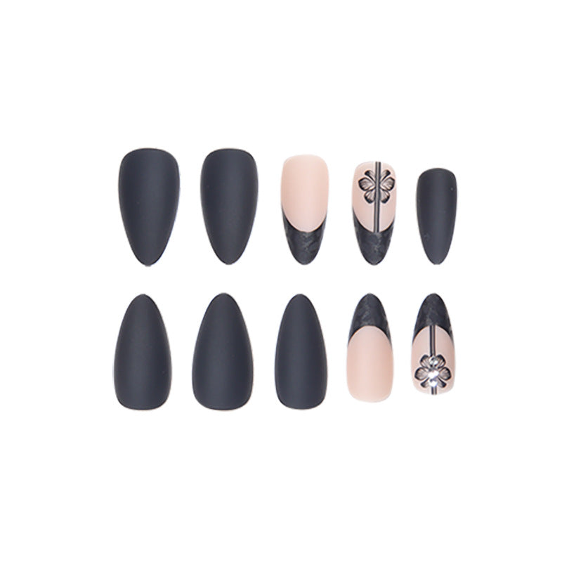 Floral Design Matte Long Stiletto Nails Kalsten
