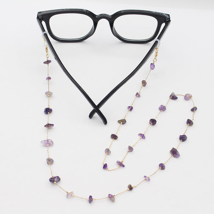 Elegant Crystal-Embellished Eyewear Chain Kalsten